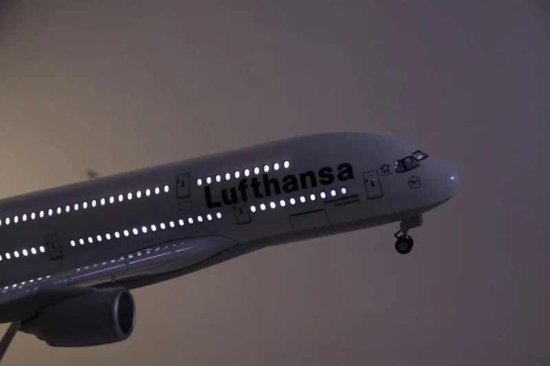 1/160 масштаб 50,5 см самолет Airbus A380 Lufthansa авиакомпания модель Германия самолет литой пластик Смола самолет для сбора