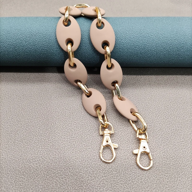 Hot Sale 30cm Colorful Resin Handles Fashion Bead Straps Replaceable Acrylic Handbag Chains DIY Bag Accessories for Women Bags
