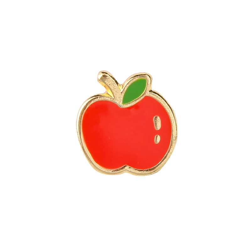 Personalidad Linda roja pequeña manzana broche collar aguja dibujos animados  creativo moda insignia|Broches| - AliExpress