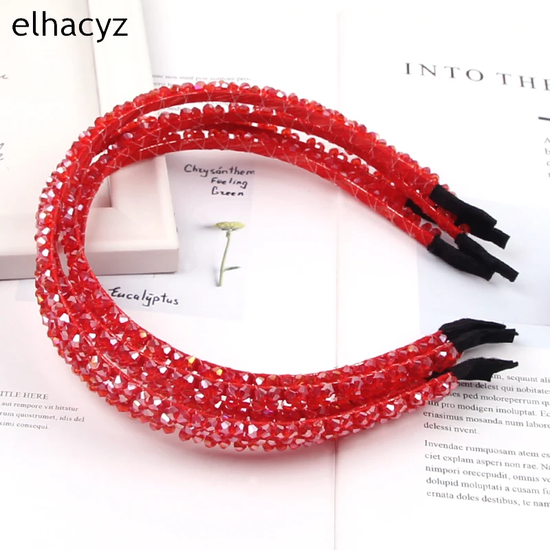 10pcs/lot Chic Glitter Crystal Hair Hoop Girls Rhinestone Headband Women Bling Headwear Kids Exquisite Handmade Hair Accessories new arrivals 1 pcs chic women lady elastic fashion metal rhinestone head chain jewelry headband hairband hair band accessories