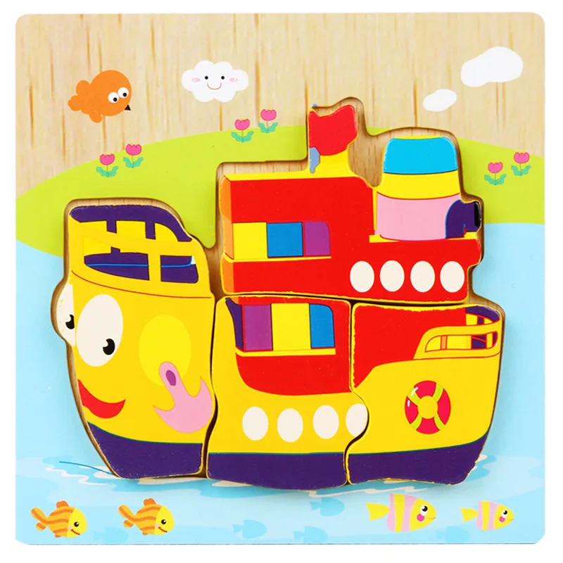 Puzzle Wooden Toys Building For Baby Early Educational (33)