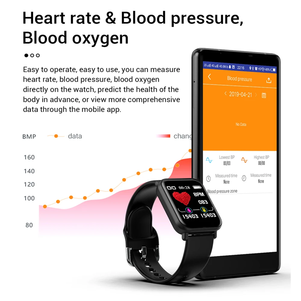  SENBONO Women Men Smart Watch For Android Apple Watch IP68 Waterproof Heart Rate Blood Pressure Sma - 4000324668637