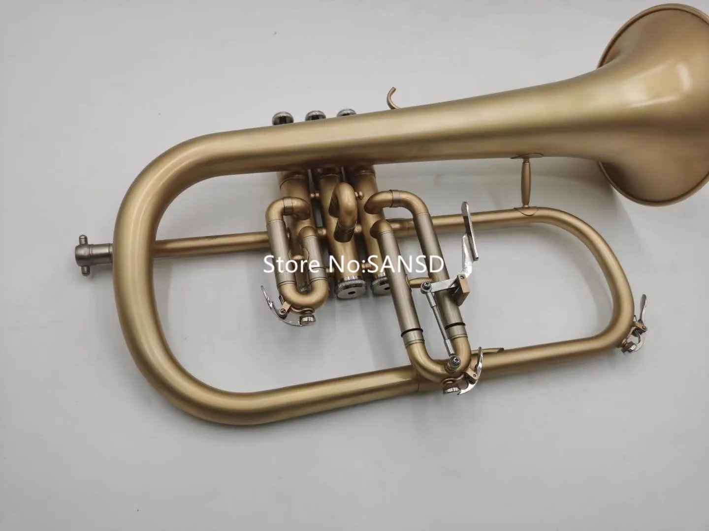 Description Picture 4 of itemReal Product Bb Tune Flugelhorn Brass Plated Professional Musical Instrument With Case Nozzle