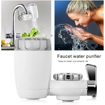 

Ceramic Percolator White Household Water Filter Faucet Filter Environmental Washable Retractable Kitchen Tool Water Purifier