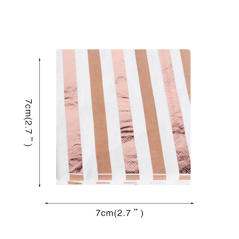 WEIGAO вечерние одноразовые столовые приборы набор Розовое золото бумажный стаканчик, тарелка принадлежности для соломинок для детей день рождения Декор Детские Вечерние - Цвет: 20pcs napkins