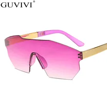 Женские синие розовые очки огромная оправа стандартные солнцезащитные очки градиентные бескаркасные Солнцезащитные очки Мужские Женские очки Oculos UV400
