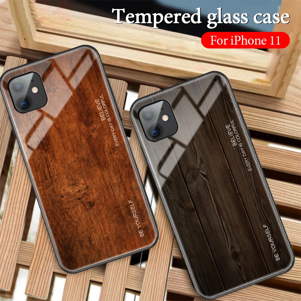 best cases for iphone 13 pro max Wooden Tempered Glass Case For iPhone 12 11 13 Pro X XR XS Max Wood Grain Cover Shockproof Phone Case For iPhone 11 12 Pro mini iphone 13 pro max cover