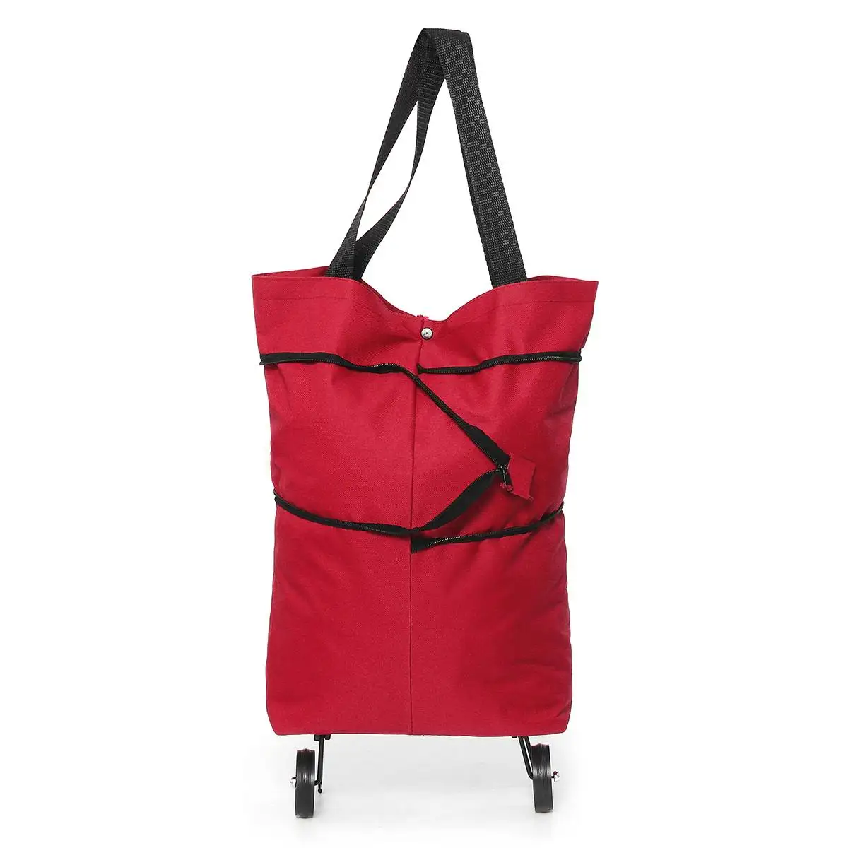 Складная сумка для покупок, сумка для покупок на колесах, маленькая сумка для покупок, женская сумка для овощей, органайзер для покупок, буксировочная посылка - Цвет: Красный