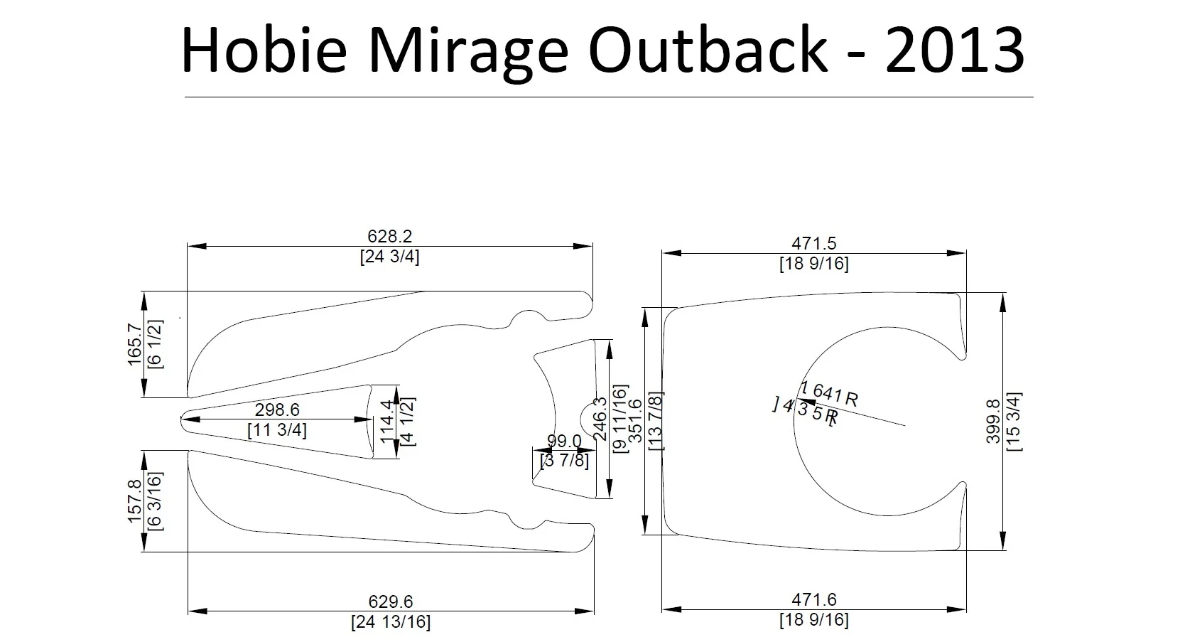 2013 Hobie Mirage Outback Каяк Лодка EVA настил КОВРИКИ НАБОР 1/4"