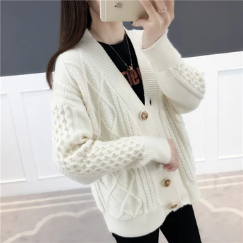 

Spring Autumn knitted Sweater Women Cardigan New High Quality Long sleeve Ladies Sweaters Outerwear Loose Cardigans Women Tops