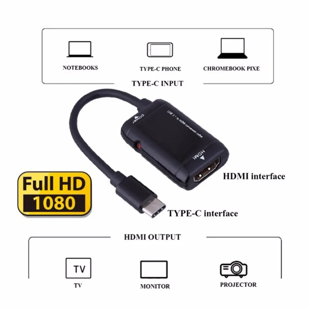 USB-C type C к HDMI адаптер USB 3,1 ТВ кабель для MHL Android телефон планшет для MacBook для huawei Matebook