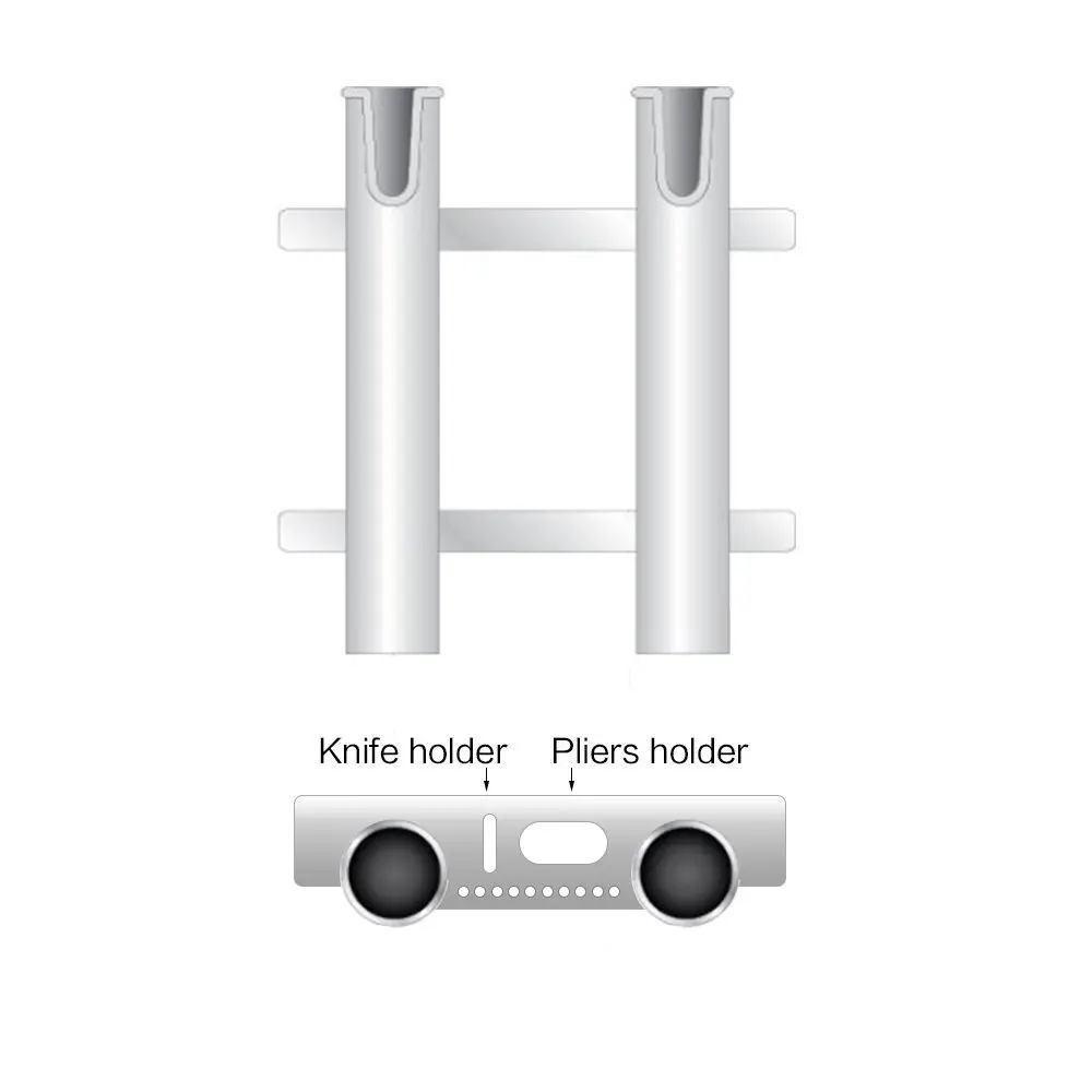 

Double Canister Fishing Rod Holder Ship Supplies Fishing Gear Top Grade ABS Plastic Nylon Yacht Fishing Rod Base