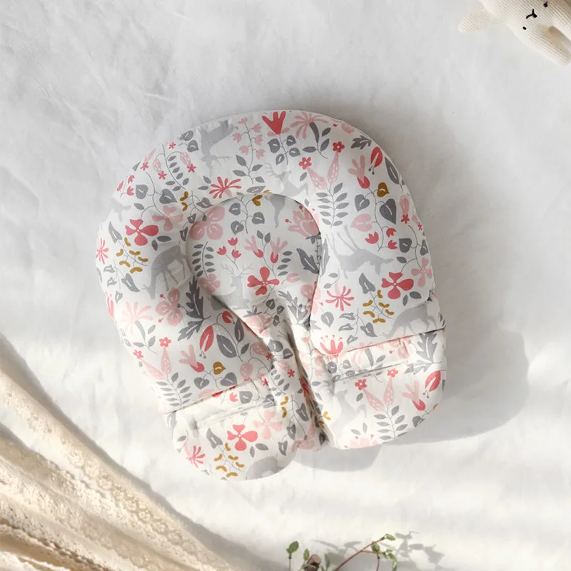 

CANIS new fashion Newborn Baby pillows Headrest Car Seat floral printed Pillow Support Stroller Liner Mat Cushion Pad