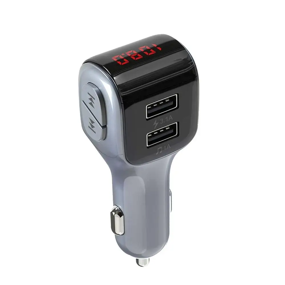 A01 беспроводной USB телефон 2-USB порт стерео аудио музыкальный приемник адаптер MP3-плеер Автомобильная карта FM hands-free - Формат цифровых медиаданных: Gray