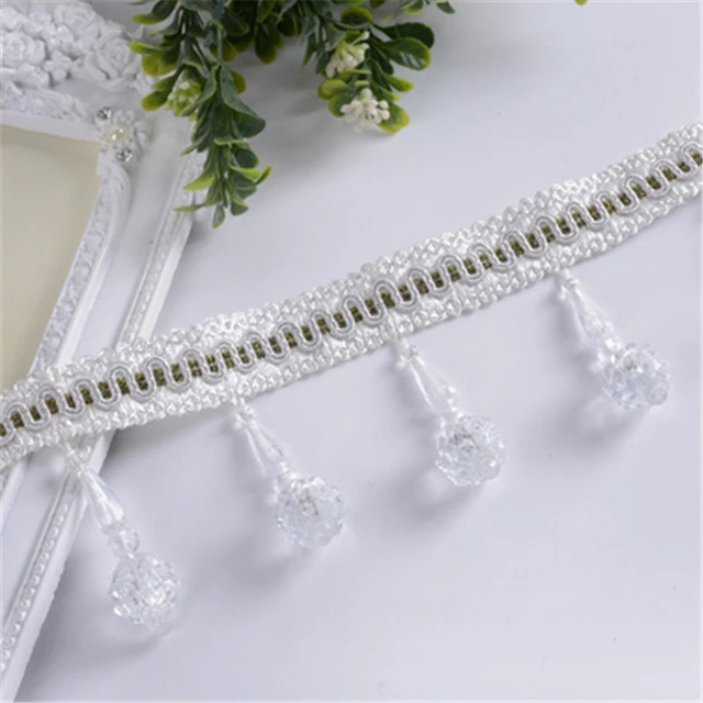 High Quality Ribbon Hanging Beads Glass Beads Lace Trim Hanging Lace DIY  Accessories - AliExpress