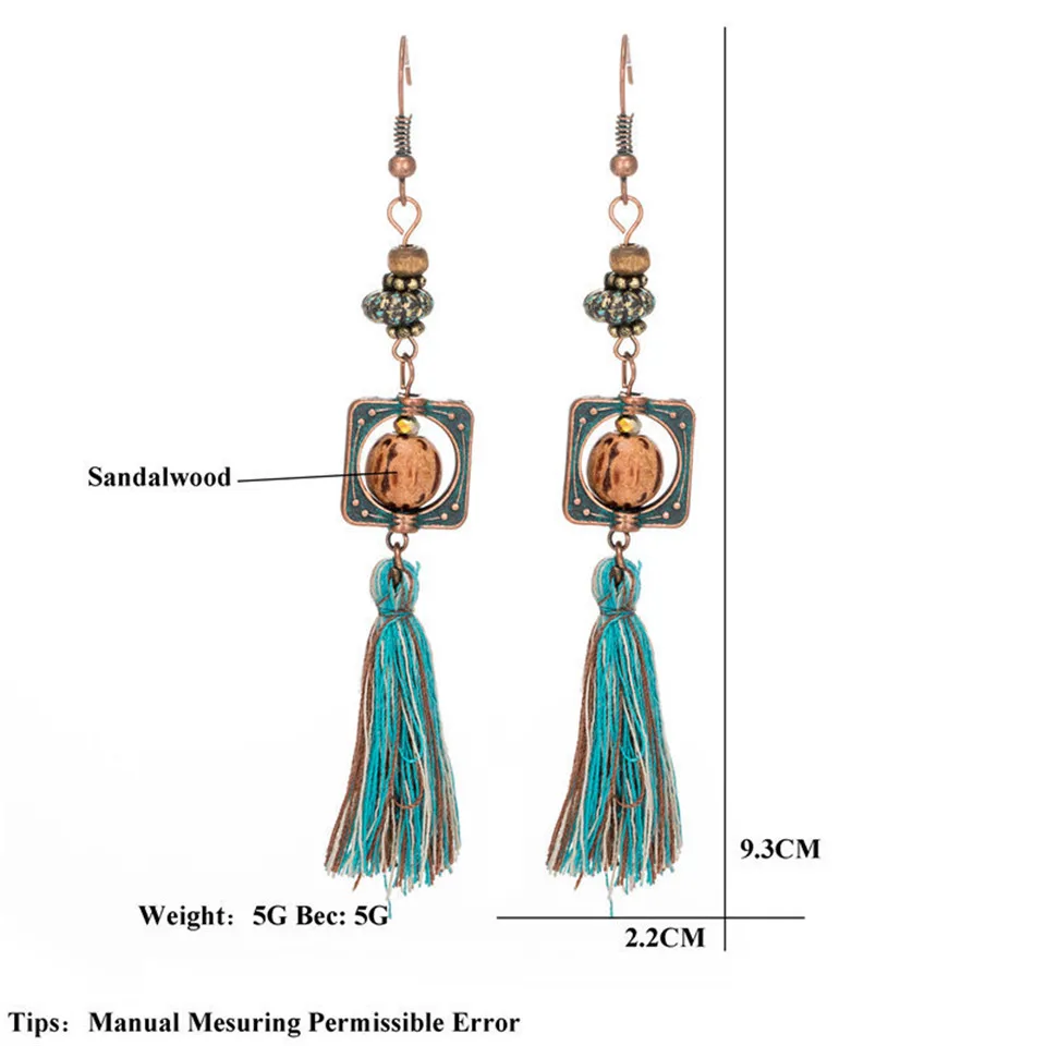 Exaggerated natural stones bead long tassel earrings 2020 New bohemian brincos bijoux Crystal dangle drop earrings women jewelry（1-1） (25)