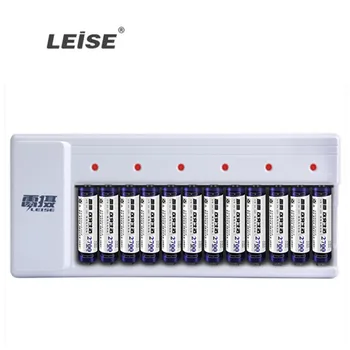 

LEISE 12pcs AA2700mah NI-MH Rechargeable Battery+1pcs+12 slots AA Battery Charger with High Capacity Intelligent light for NIMH