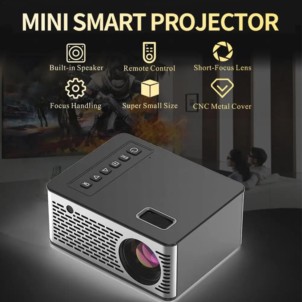 

UC26 Projector Portable Video Mini Projector HD LED Home Mulitmedia Cinema Theater Short-focus Lens Projector USB AV HDMI Input