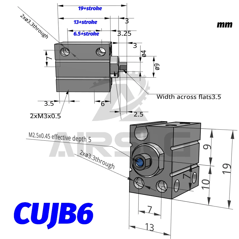 CUJB4 Мини крепление цилиндр CDUJB6 скважины 4 6 8 10 мм ход 4 6 8 10 15 20 25 30 двойного действия CDUJB8-10D CDUJB10-20D CUJB6-15 - Цвет: CUJB6