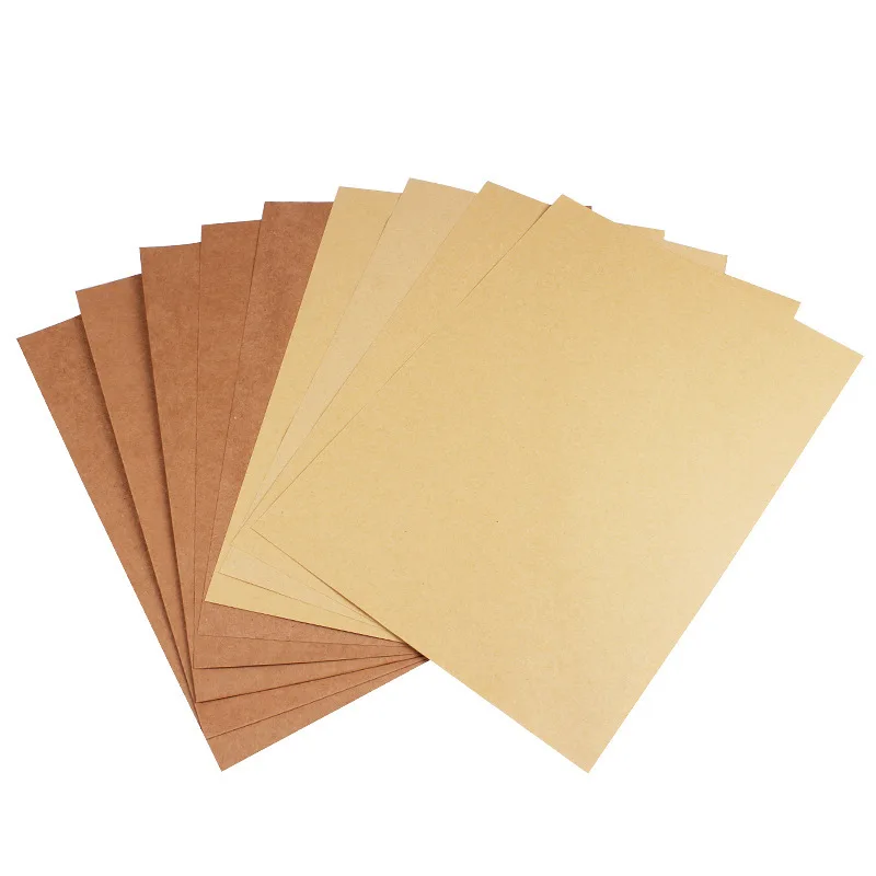 80-400gsm 50/100pcs пустая письмо Бумага высокое качество A4/A3/4 K коричневый крафт-бумаги Бумага DIY Павлиньего хвоста, ручная работа, изготовления открыток Бумага толстые Бумага доска