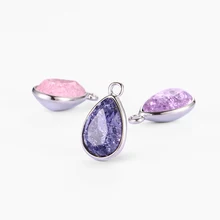 

Pipatian Ice Flower Pendant Sparkling Teardrop Crystal Rhinestone Ins Hot Necklace Accessory Diy Crafts Handmade Jewelry