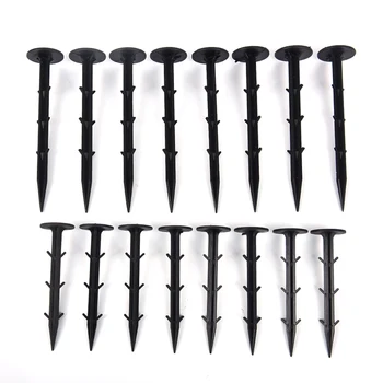 

50pcs/Pack Black PP Mulch Shading Pest Control Garden Ground Nail Plastic Film Fixed Pegs Gardening Fixing Tools new