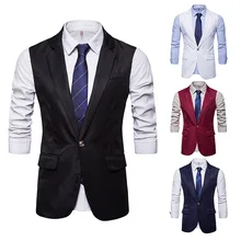 Мужской Длинный жилет на одной пуговице спортивный костюм жилет M42