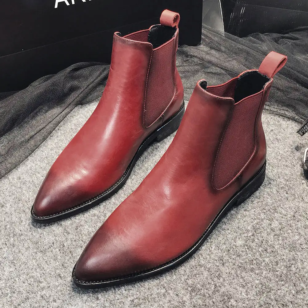 BONJOMARISA 33-44 Fashion mixed-color Booties Ladies Genuine Leather Ankle Chelsea Boots Women Elegant Low Heel Shoes Woman