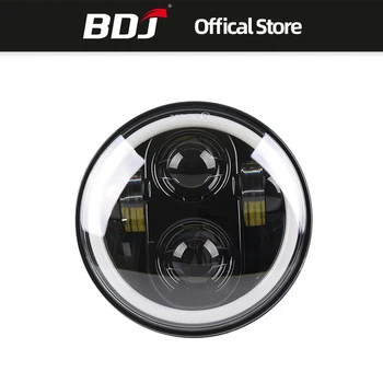 

BDJ For Harley 5.75inch Motorcycle Metal Projector LED Front Headlight With Angel Eye Headlight Bracket