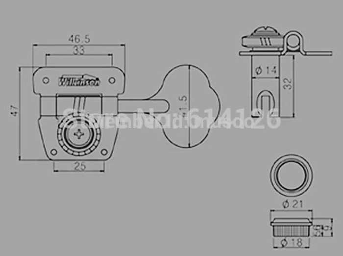 Открытые басовые ручные ключи для настройки гитары Wilkinson Тюнинг Peg хром для бас WJBL-200 из Кореи