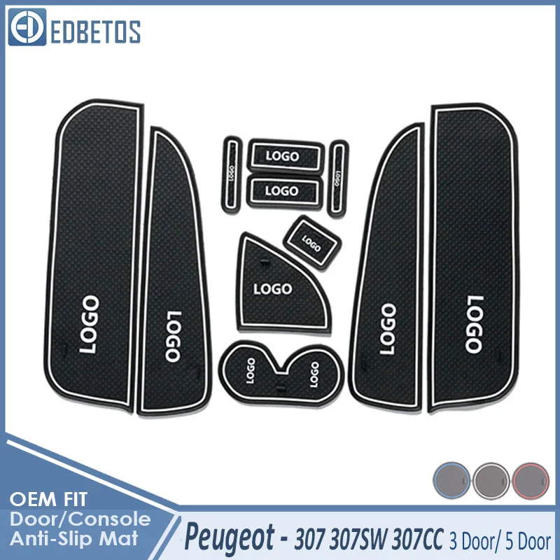 Автомобильный Гаджет коврик для peugeot 307 307SW 307CC хэтчбек седан 2001-2011 SW аксессуары для CC гелевая накладка резиновый слот для ворот коврик для чашки