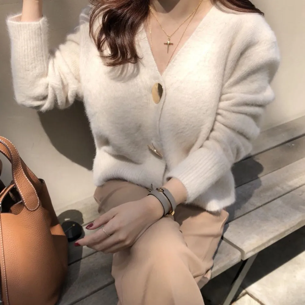 Женский кашемировый свитер Элегантный Теплый вязаный с длинными рукавами в