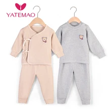 YATEMAO 2 шт./компл. Весна-осень детская одежда, комплекты одежды для новорожденных и маленьких Костюмы для мальчиков и девочек, Размер 0-12 мес., комплект
