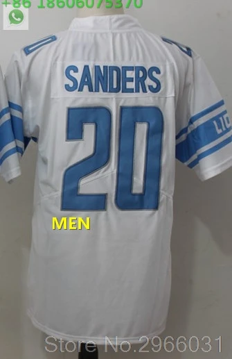 A+++ Качественная мужская футболка для взрослых 9 Matthew Stafford 15 Golden Tate 20 Barry Sanders Detroit