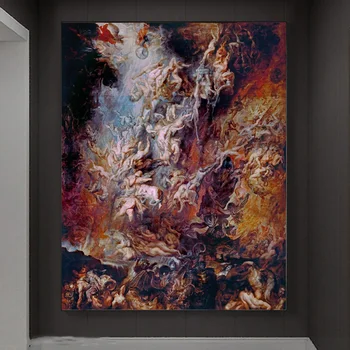 The Fall of the Damned by Peter Paul Rubens Painting Printed on Canvas 3