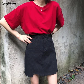 

Skirts Women Female Streetwear Ulzzang Summer 2020 New Korean Style Chic Loose Student High Quality Womens Denim Skirt Casual