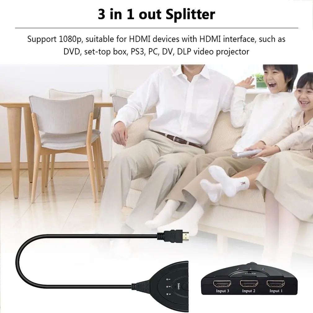 3 порта Переходник HDMI разветвитель мини кабель HDMI коммутатор 1080P коммутатор 3 в 1 выход порт концентратор для HDTV для PS3 PS4