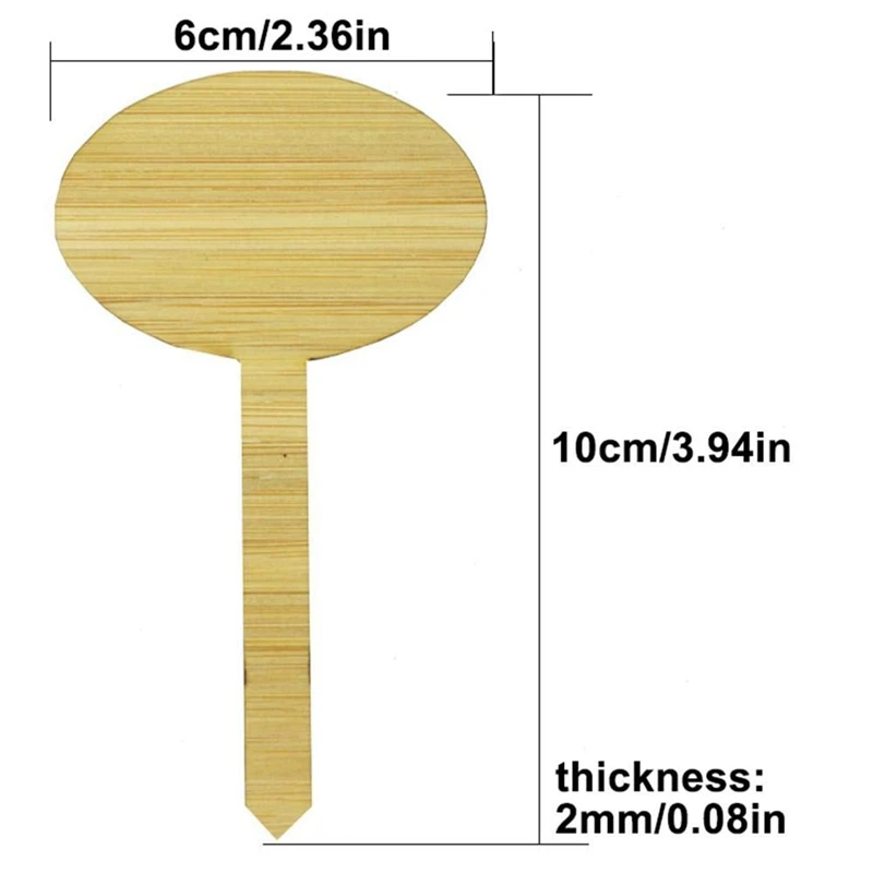 50 Пак бамбуковые ярлыки для растений, овальные ярлыки для растений семена в горшках травы цветок Марка цветок овощи(6X10 Cm