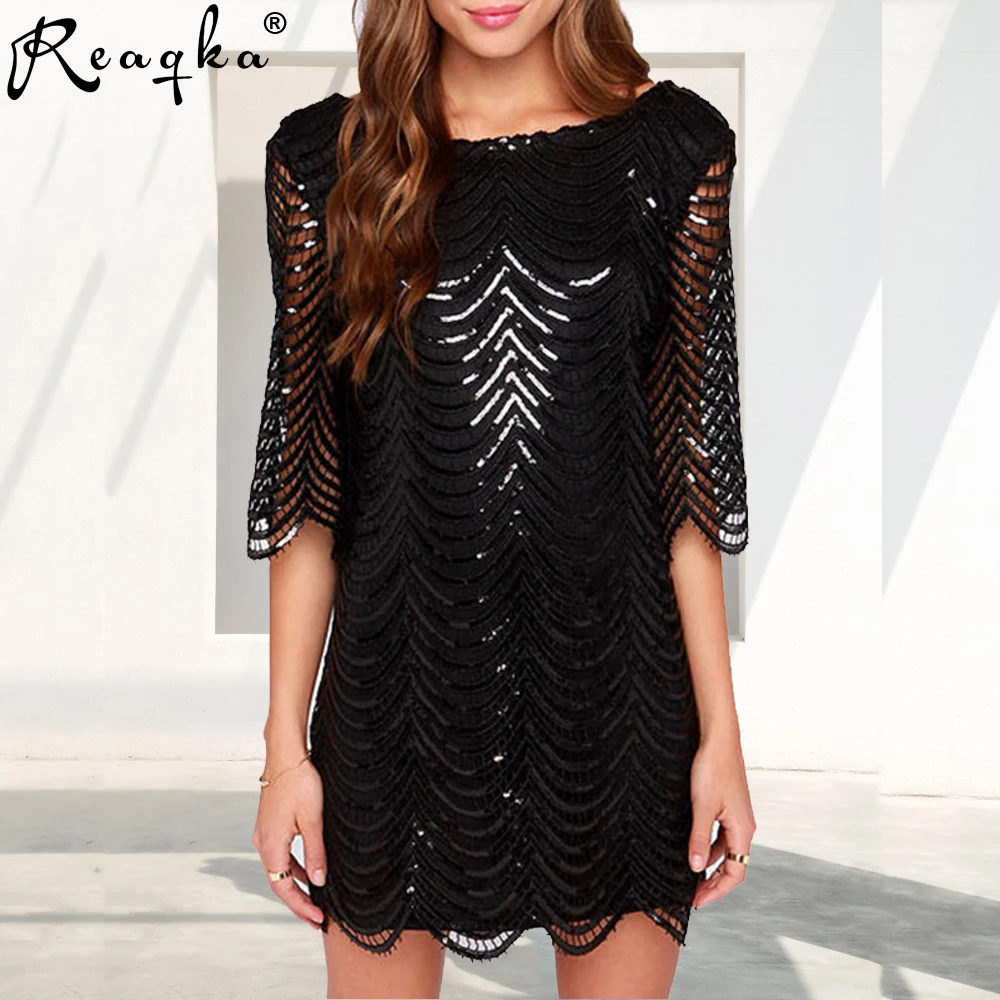 

Sexy Women Loose Summer Sequins Dress 2018 Black Gold Runway High Street Mini Luxury Nightclub Party Dresses Vestidos Wholesale