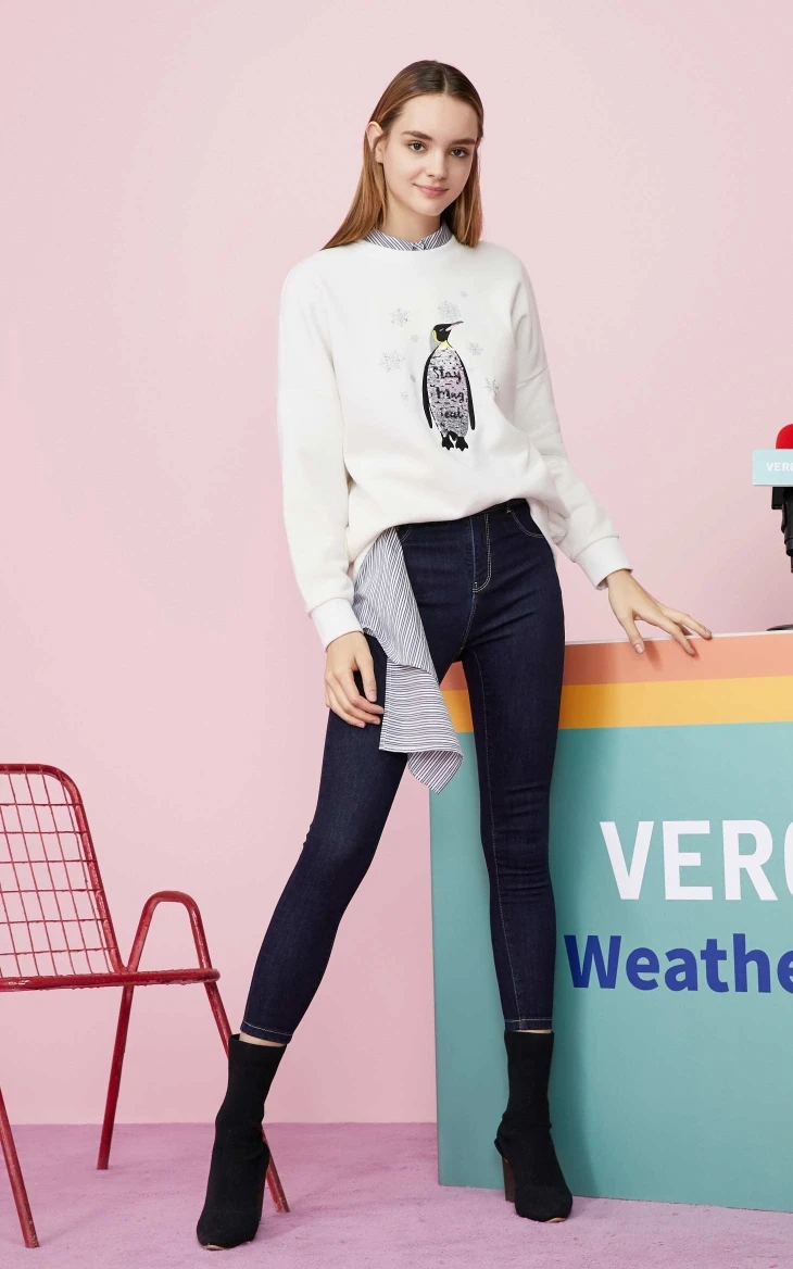 Vero Moda Женская Толстовка свободного кроя с блестками и градиентом с заниженным плечом | 319333517