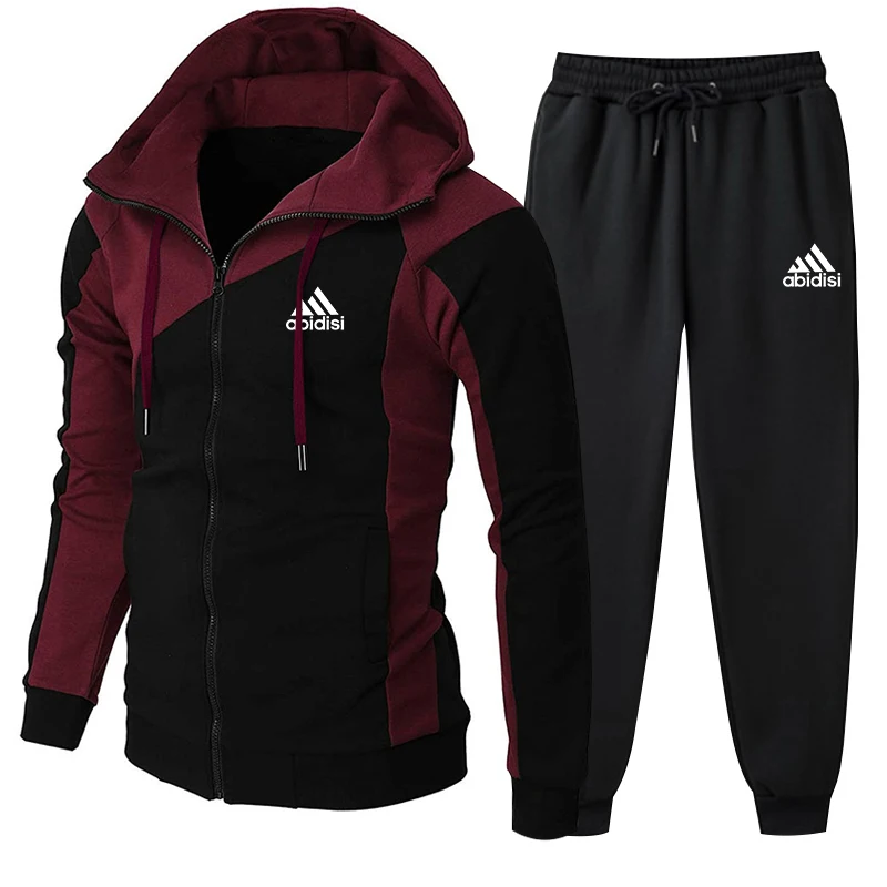 Костюм мужской повседневный из двух предметов модная спортивная одежда кофта на