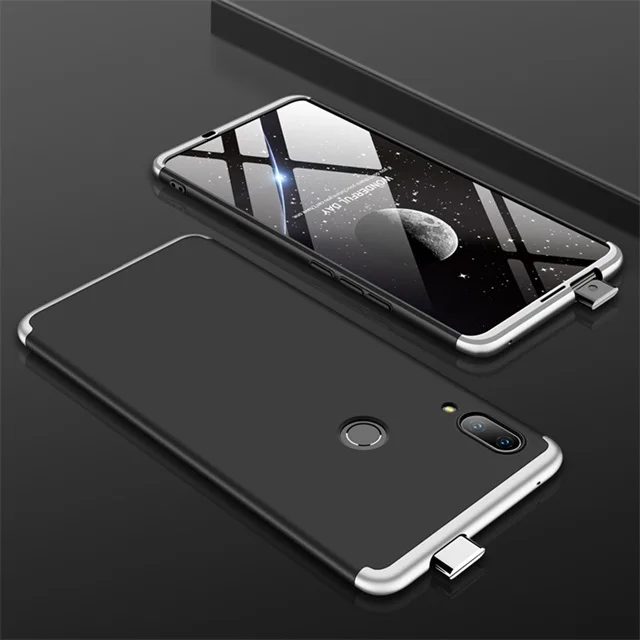 Silver black Роскошный корпус для huawei P smart Z чехол 3 в 1 матовый Жесткий ПК Красочный Бизнес Стиль Чехлы для Y9 Prime чехол Fundas - Цвет: Silver black