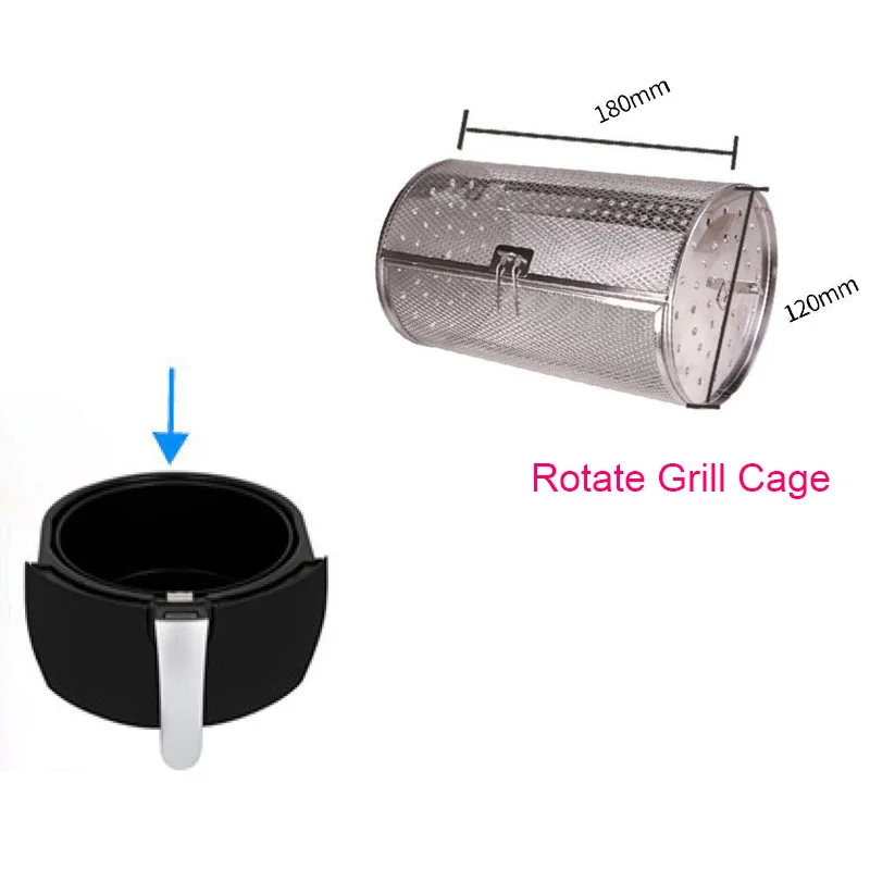 Rotate Grill cage stainless steel baking cage Kit grill mesh Fryer