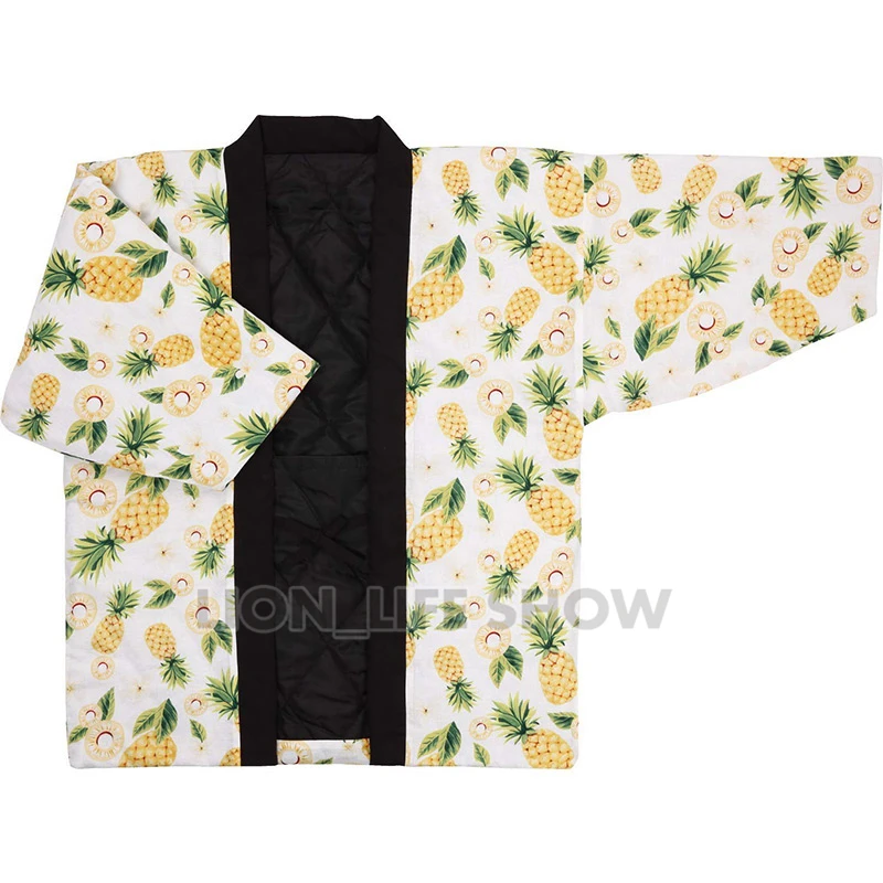 Японские мужские и женские Hanten зимние теплые ватные хлопковые кимоно Haori пальто Верхняя одежда унисекс