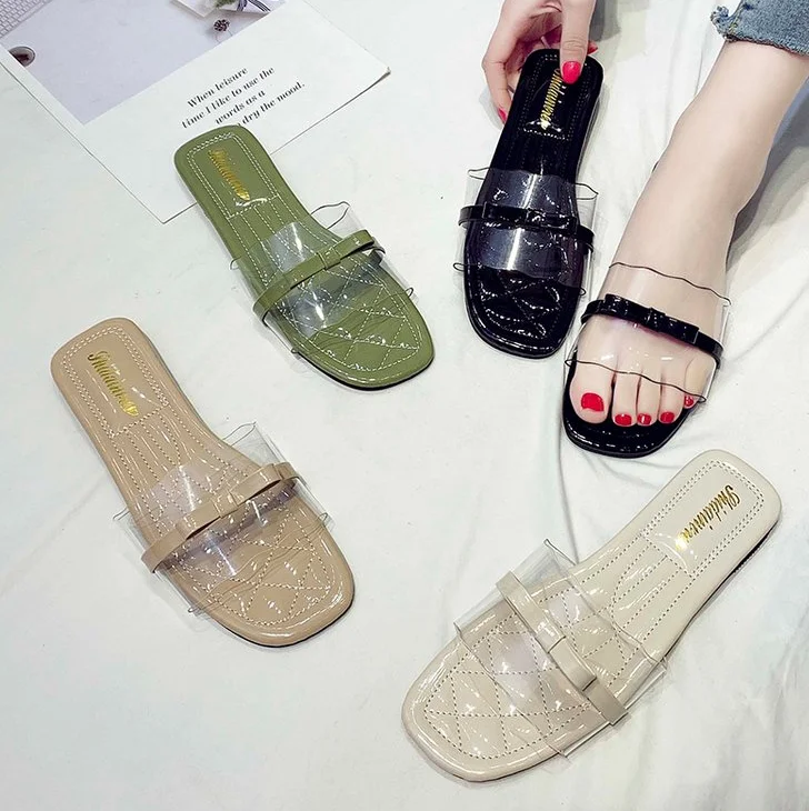 Женские сандалии со змеиным принтом дышащие шлепанцы на плоской подошве для