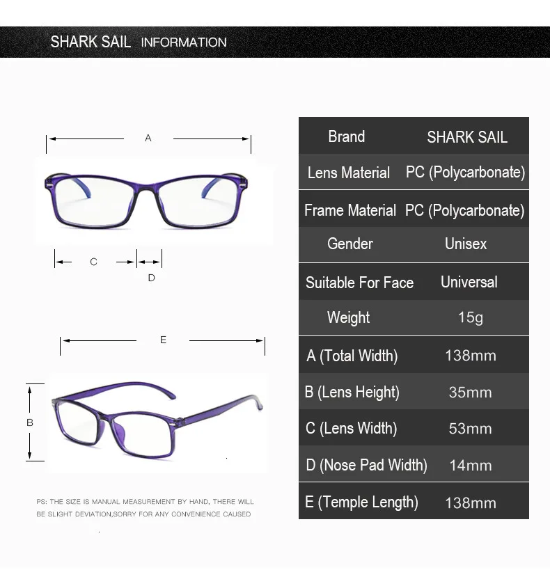 Акула парус, синий светильник, очки для мужчин, компьютерные очки, игровые очки, прозрачная оправа для очков, женские очки с защитой от синего излучения