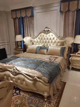 

Hot selling modern white leather bed bedroom furniture