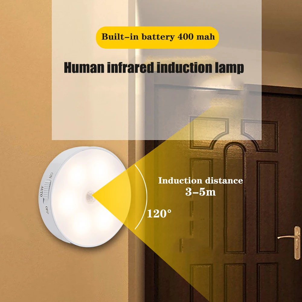 USB Rechargeable Led Night Light PIR Motion Sensor Under Cabinet Lights For Home Wall Lamp Wardrobe Light Kitchen Stairs Light unicorn night light