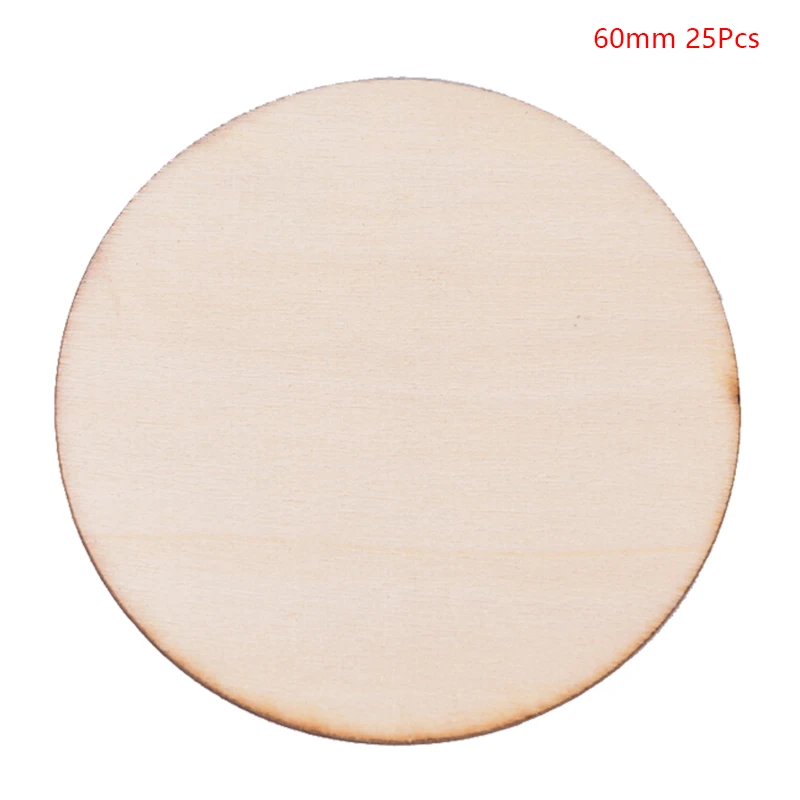 8sizes Home Card Making Wood Slices Centerpieces Round Unfinished Painting Wedding Decoration Blank Natural DIY Craft - Цвет: 60mm