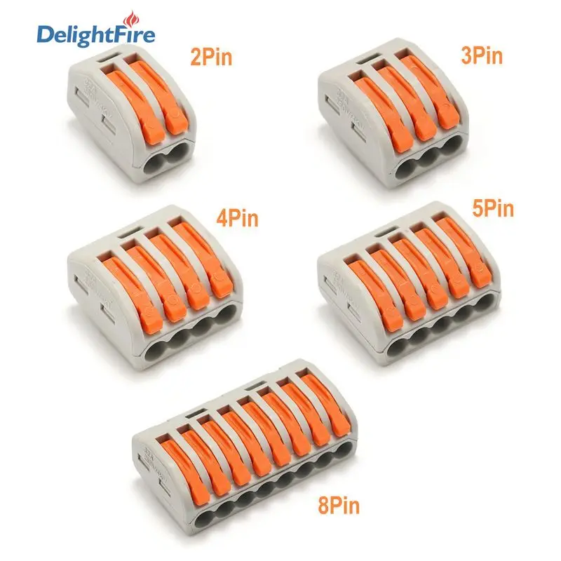 10/30pcs Wire Connector Quick Terminal Block Adapter Gray Muti-Color 32A Mini Conductor Compact Connectors | Обустройство дома